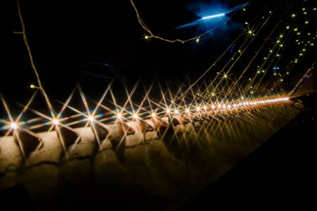 Happy Diwali - colorful decorating LED light for diwali  during diwali celebrationの写真素材