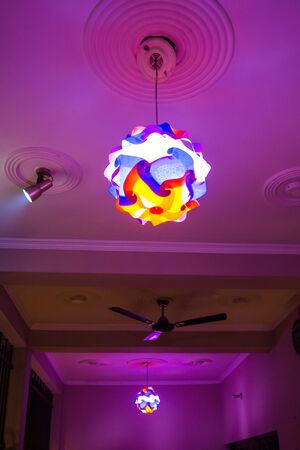Happy Diwali - colorful decorating LED light for diwali  during diwali celebrationの写真素材