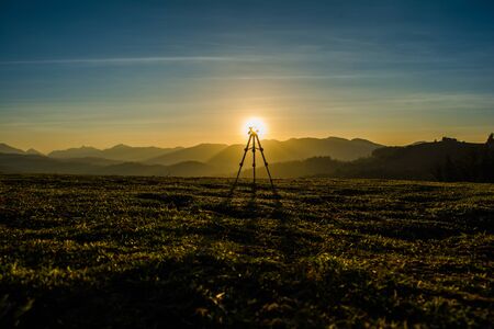 Beautiful sunset view at Shooting point of Ooty Tamilnadu Indiaの写真素材