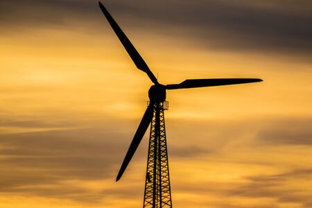 Windmills in Jaisalmer desert area, view from Bara bagh Jaisalmer, Rajasthan Indiaの写真素材