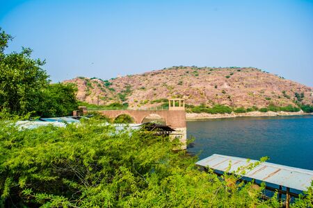 Kaylana Lake Jodhpur in Rajasthan, India. It is an artificial lake, built by Pratap Singh in 1872.の写真素材