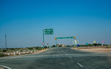 Road passing through a landscape, Jaisalmer, Rajasthan
