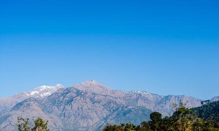 beautiful city and himalayan mountain range view from mountain of vaishnodevi, patnitop and Nathatop Jammuの写真素材