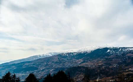 Patnitop a city of Jammu and its park covered with white snow, Winter landscapeの写真素材
