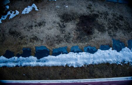 Roof covered with the snow at Patnitop a city of Jammu, Winter landscapeの写真素材