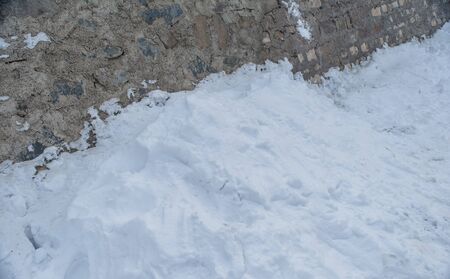 Natural winter background with fresh snow texture at Nathatop, Patnitop Jammuの写真素材