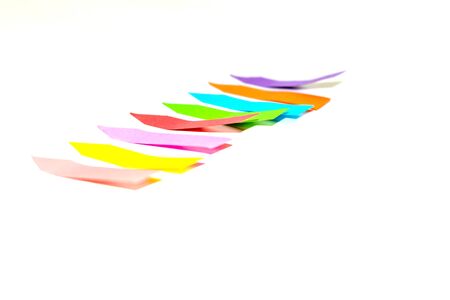 Set of different types of colorful sticky note isolated on white background.の写真素材