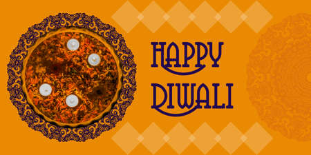 Diwali festival - Creative banner or poster of Diwali. Happy diwali festival greeting or poster design, copy spaceの写真素材