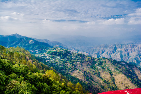 Beautiful Green Mountains and valleys of Lansdowne in the district of Garhwal, Uttarakhand. Lansdown...