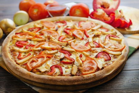 Chicken pizza 2の写真素材