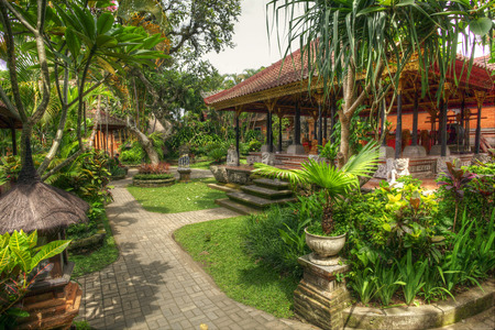 Peaceful landscape in Istana Ubud, Bali, Indonesiaの写真素材