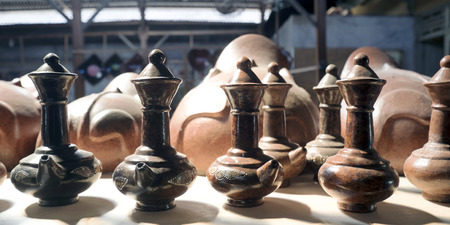 Lombok, Indonesia, 1 June 2014 - Lombok s traditional water containers made of from clayのeditorial素材