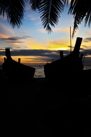 Thailand beach silhouetteの写真素材