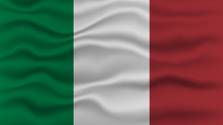 Italian Flag Vector Closeup Illustrationのイラスト素材