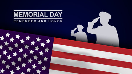 Memorial Day Background Text Design. Honoring All Who Served. Vector Illustration.のイラスト素材