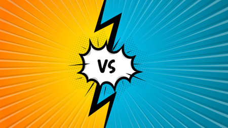 Letter versus battle illustration. Decorative background in pop art style.のイラスト素材