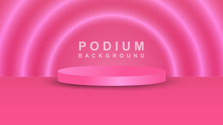 cylindrical pedestal podium. Geometric platform abstract vector rendering. Product display presentation.のイラスト素材