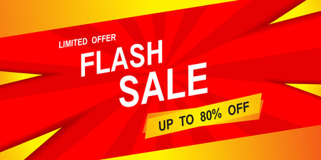 Flash sale discount banner template promotionのイラスト素材