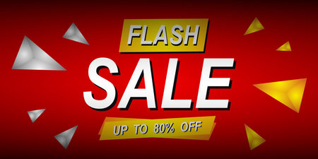 Flash sale discount banner template promotionのイラスト素材