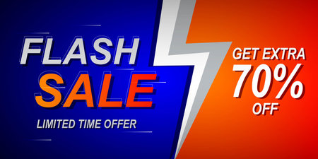 Flash sale discount banner design template. for social media post promotion and web internet...