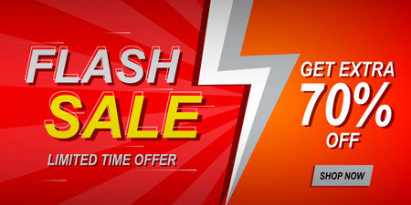 Flash sale discount banner design template. for social media post promotion and web internet advertising.のイラスト素材