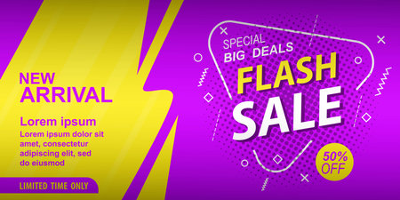 Flash sale discount banner template promotion. vector illustrationのイラスト素材