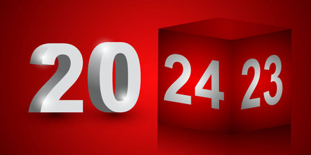 2024 Happy New Year Background Design. Greeting Card, Banner, Poster. Vector Illustration.のイラスト素材