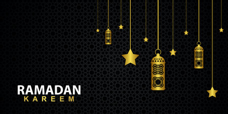 Ramadan Kareem banner background design illustrationのイラスト素材