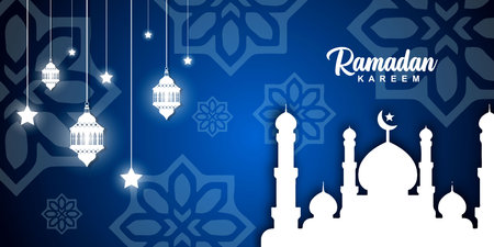 Ramadan Kareem banner background design illustrationのイラスト素材