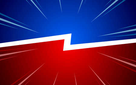 Versus pop art background template for cartoon comic book page or poster. Background with halftone effect in comic style design.のイラスト素材