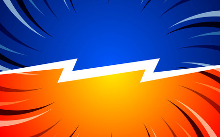 Cartoon comic background fight versus comic book colorful competition poster with halftone elements. vector illustration eps 10.のイラスト素材