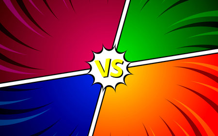 Blank colorful pop art comic book page background template. vector illustration eps 10.のイラスト素材