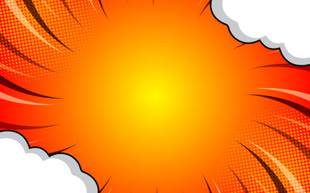 Comic cartoon background with clouds. vector illustration eps 10.のイラスト素材