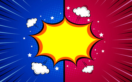 Versus Comics book empty speech bubble background. vector illustration eps 10.のイラスト素材