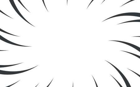 Comic book and manga speed lines background. Manga speed frame, Super Hero action, explosion background. Black and white vector illustrationのイラスト素材