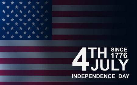 4th of July with United States flag, Independence Day Banner Vector illustration.のイラスト素材
