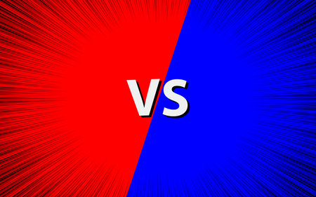 Comic versus cartoon fight template background. vector illustration EPS 10.のイラスト素材