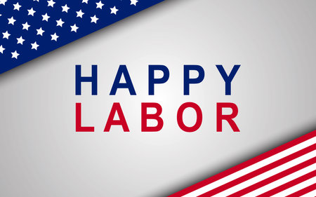 Happy US Labor Day greeting card background vector illustrationのイラスト素材