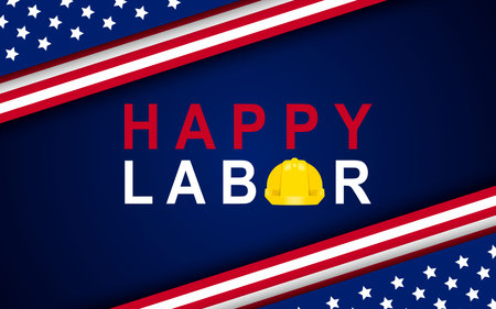 Labor Day poster template .USA Labor Day celebration. Vector illustration.のイラスト素材