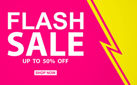Flash sale banner background, vector design template for promotional eventのイラスト素材