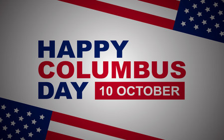 columbus day greeting background with United States flag and empty space areaのイラスト素材