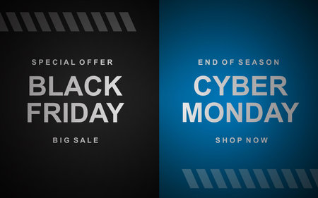 Template for seasonal sale Black Friday and Cyber Monday.のイラスト素材