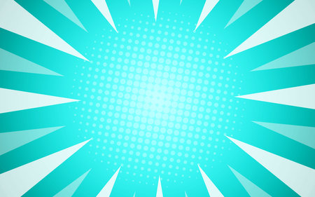 Bright pop art comic sunburst effect background with halftones.のイラスト素材
