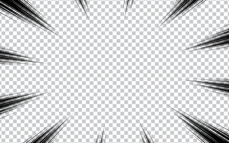 Comic zoom explosion in transparent background. vector illustration.のイラスト素材