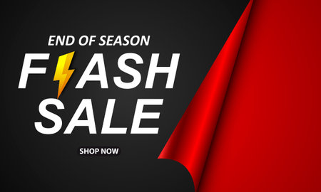 Flash sale banner template design for web or social media. vector illustrationのイラスト素材