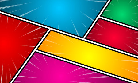 Comic pop art style blank layout template. Vector illustration.