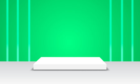 Minimalist 3D Square Podium with Background for Product Display and Brandingのイラスト素材