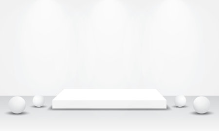 3D podium background with pedestal. Product display presentation platform layout. Abstract composition in minimalist design. Display stageのイラスト素材