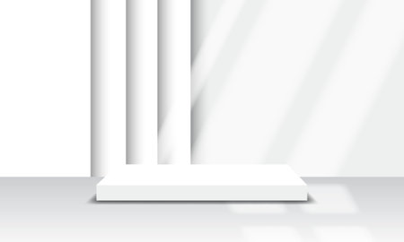 3d background product display stage with geometric platform stand to showcase products.のイラスト素材