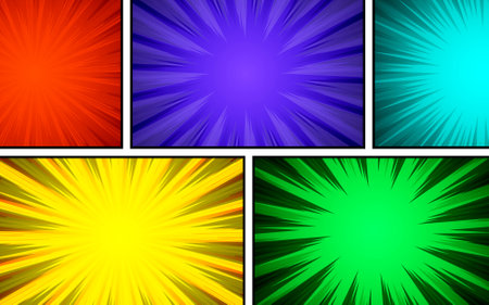 colorful abstract background vector template comic pageのイラスト素材